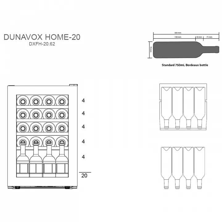 Винный шкаф Dunavox DXFH-20.62