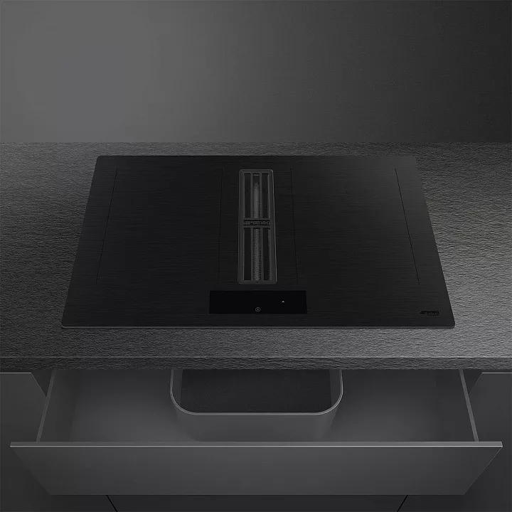 Индукционная варочная панель с вытяжкой Smeg HOBD382MB2