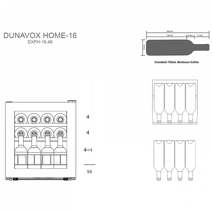Винный шкаф Dunavox DXFH-16.46