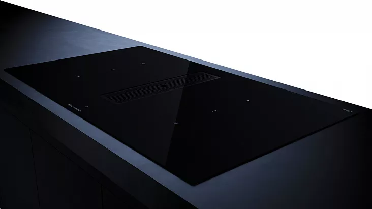 Индукционная варочная панель с вытяжкой Kuppersbusch KMI 9350.0 SR Black Chrome
