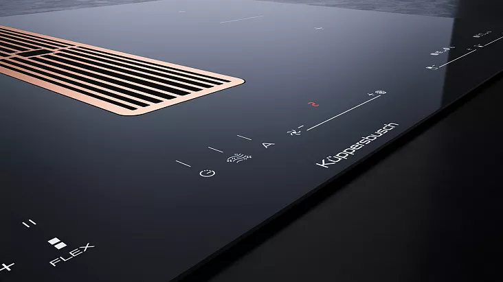 Индукционная варочная панель с вытяжкой Kuppersbusch KMI 8590.0 SR Copper