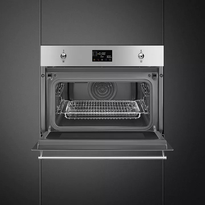 Компактный духовой шкаф с свч Smeg SO4302M1X
