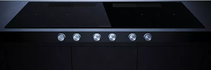 Индукционная варочная панель с вытяжкой Kuppersbusch KMI 12850.0 SR-E Black Chrome
