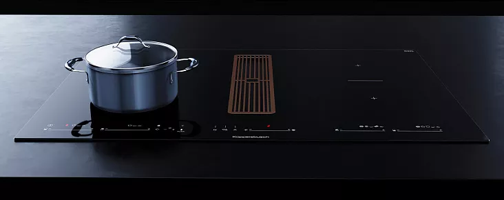 Индукционная варочная панель с вытяжкой Kuppersbusch KMI 8590.0 SR Copper