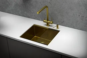 Кухонная мойка GRANULA KS-5045U, Золото сатин