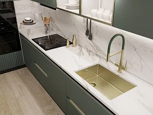 Смеситель для кухни EMAR ЕС - 7024GRN Matt Gold