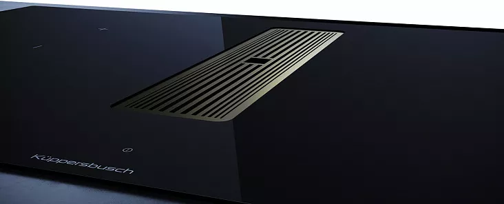 Индукционная варочная панель с вытяжкой Kuppersbusch KMI 9350.0 SR Gold