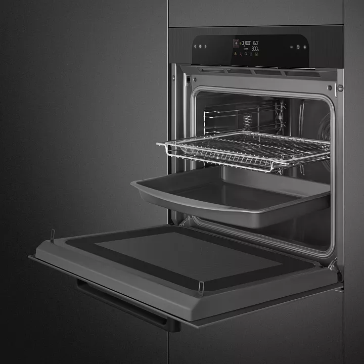 Электрический духовой шкаф с свч Smeg SO6202M2B