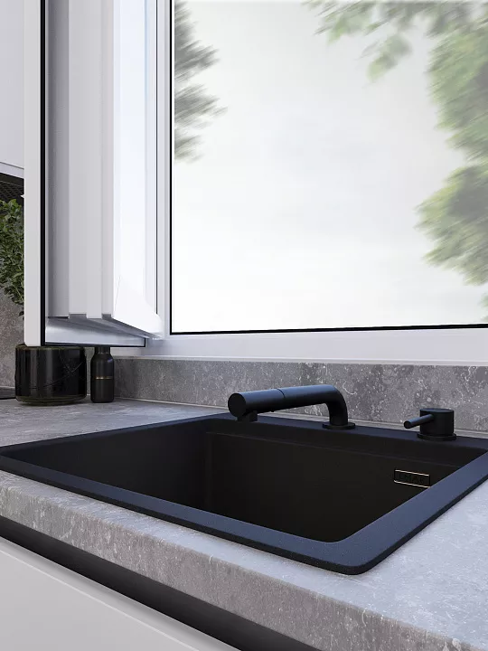Смеситель для кухни EMAR ЕС - 7027 Black