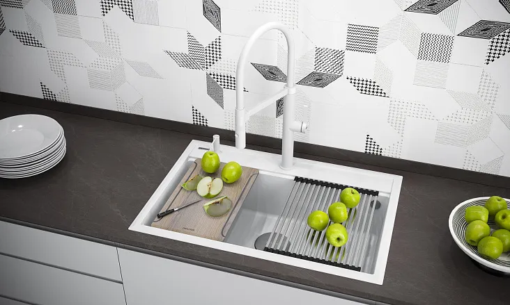 Кухонная мойка Paulmark STEPIA-MULTI SINK 80 WH