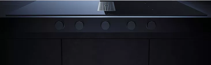 Индукционная варочная панель с вытяжкой Kuppersbusch KMI 9850.1 SR-S Silver Chrome