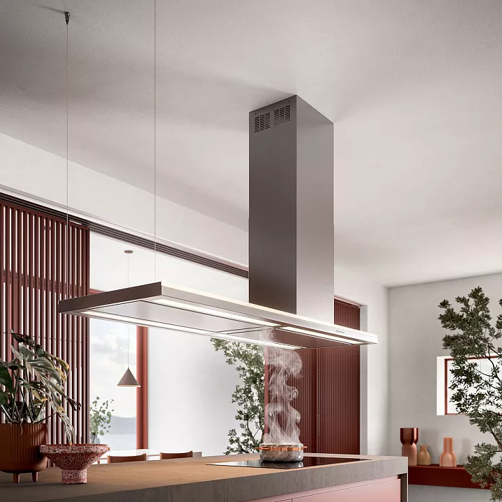 Островная Т-образная вытяжка Falmec LUMEN ISOLA STEEL 175 DX
