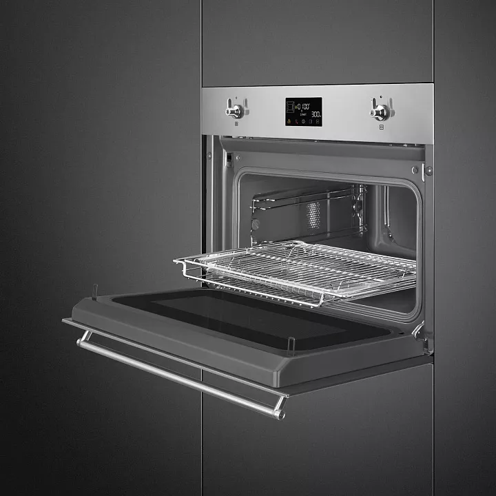 Компактный духовой шкаф с свч Smeg SO4302M1X