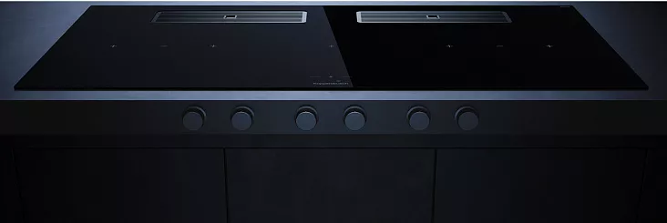 Индукционная варочная панель с вытяжкой Kuppersbusch KMI 12850.0 SR-S Silver Chrome