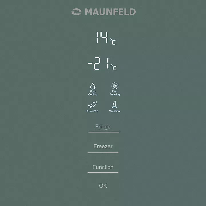Холодильник-морозильник MAUNFELD MFF185NFGN Matt Inverter