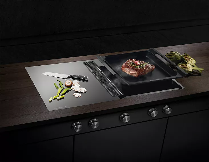 Индукционная варочная панель с вытяжкой Kuppersbusch KMI 9850.0 SR