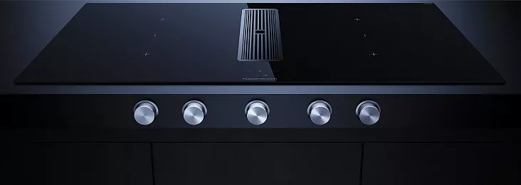 Индукционная варочная панель с вытяжкой Kuppersbusch KMI 9850.1 SR-E Stainless Steel