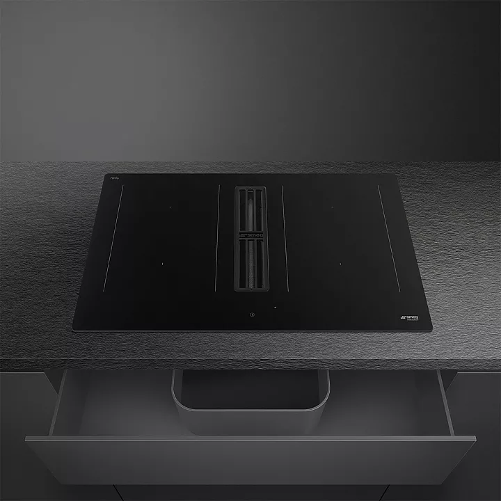 Индукционная варочная панель с вытяжкой Smeg HOBD382N2