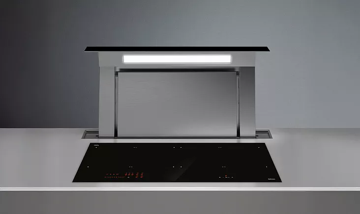 Вытяжка встраиваемая в столешницу Falmec DOWNDRAFT GLASS BLACK 90 (без мотора)