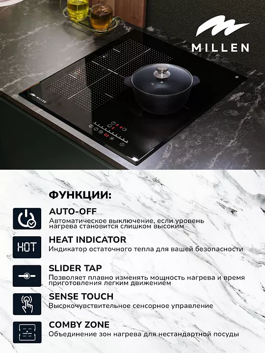 Индукционная варочная панель MILLEN MIH 452 BL