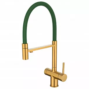 Смеситель для кухни EMAR ЕС - 7024GRN PVD Golden