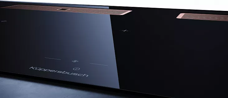 Индукционная варочная панель с вытяжкой Kuppersbusch KMI 12850.0 SR-E Copper