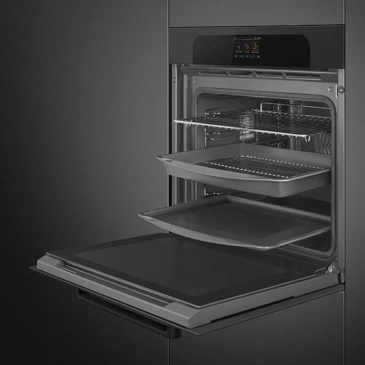 Электрический духовой шкаф с паром Smeg SOP6204S2PB