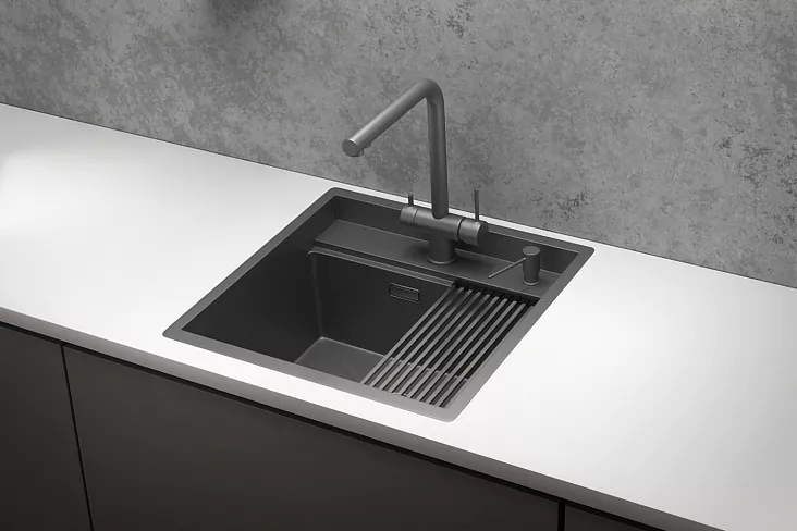 Кухонная мойка GRANULA KS-5051, Графит матовый