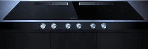 Индукционная варочная панель с вытяжкой Kuppersbusch KMI 12850.0 SR-E Silver Chrome