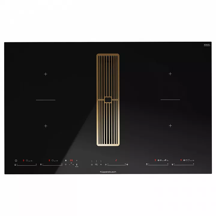 Индукционная варочная панель с вытяжкой Kuppersbusch KMI 8590.0 SR Gold