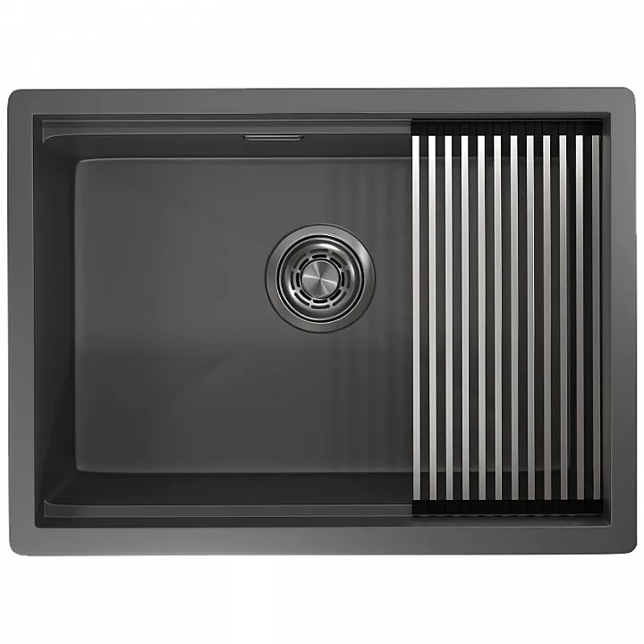 Кухонная мойка GRANULA KS-6045U, Графит матовый