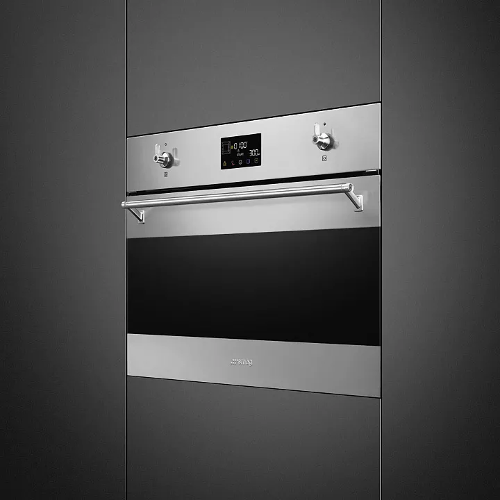 Компактный духовой шкаф с свч Smeg SO4302M1X