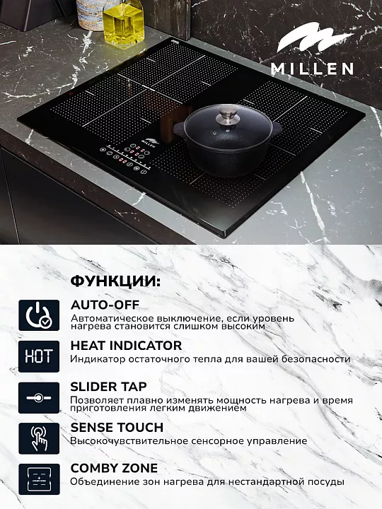 Индукционная варочная панель MILLEN MIH 602 BL