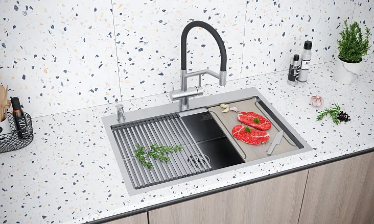 Кухонная мойка Paulmark KRONER-MULTI SINK 75 BS