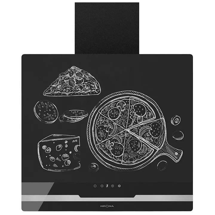 Вертикальная вытяжка Krona DOMENIKA 600 BLACK/INOX S