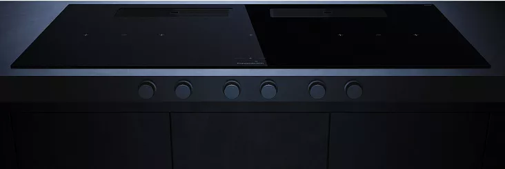 Индукционная варочная панель с вытяжкой Kuppersbusch KMI 12850.0 SR-S Black Chrome