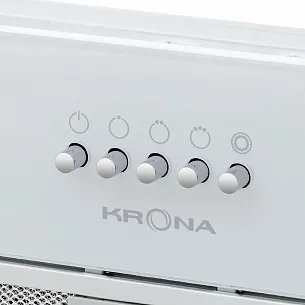 Полновстраиваемая вытяжка Krona KATE 600 GLASS WHITE PB K