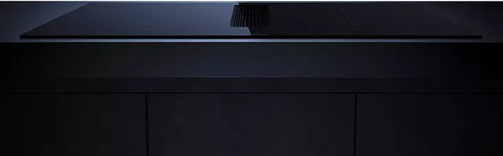 Индукционная варочная панель с вытяжкой Kuppersbusch KMI 9350.0 SR Black Chrome