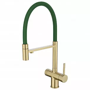 Смеситель для кухни EMAR ЕС - 7024GRN Matt Gold