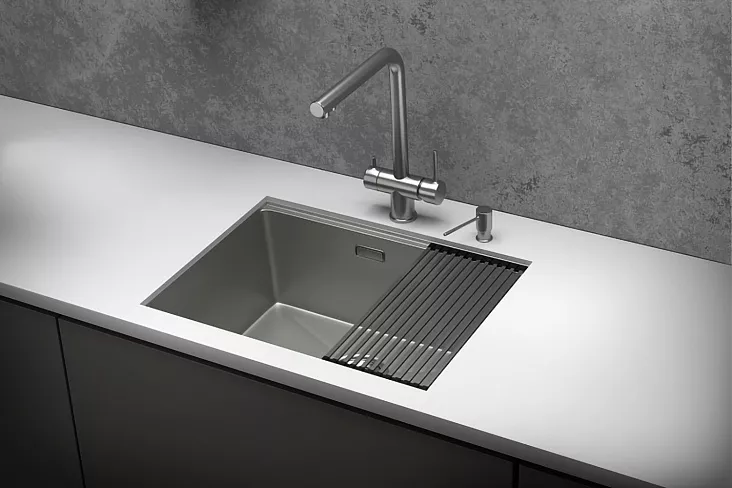 Кухонная мойка GRANULA KS-6045U, Сталь матовая