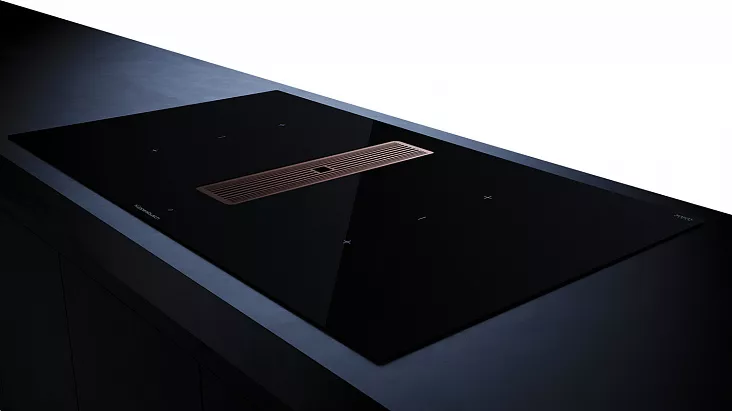 Индукционная варочная панель с вытяжкой Kuppersbusch KMI 9350.0 SR Copper
