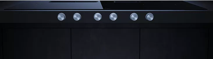 Индукционная варочная панель с вытяжкой Kuppersbusch KMI 12850.0 SR-E Black Chrome