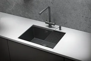 Кухонная мойка GRANULA KS-6045U, Графит матовый