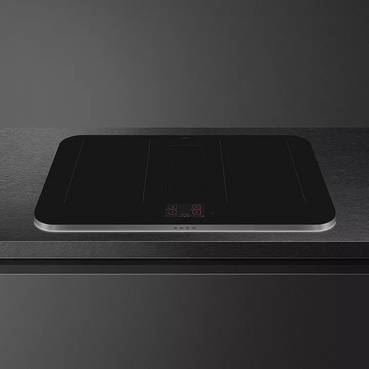 Индукционная варочная панель с вытяжкой Smeg HHSL7845X