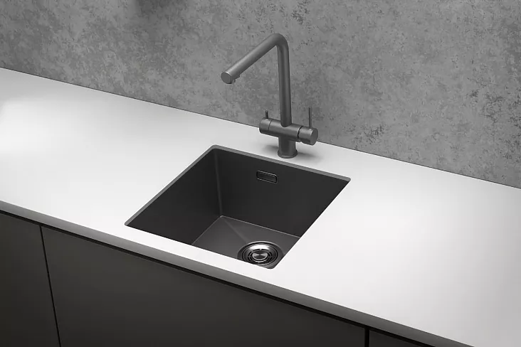 Кухонная мойка GRANULA 4445U, Графит матовый