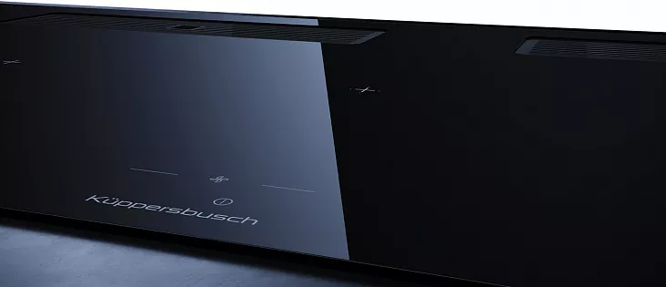 Индукционная варочная панель с вытяжкой Kuppersbusch KMI 12850.0 SR-S Black Chrome