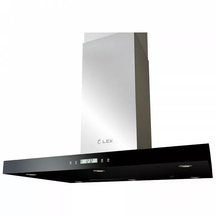 Островная Т-образная вытяжка LEX SOLARIS ISOLA 900 Black
