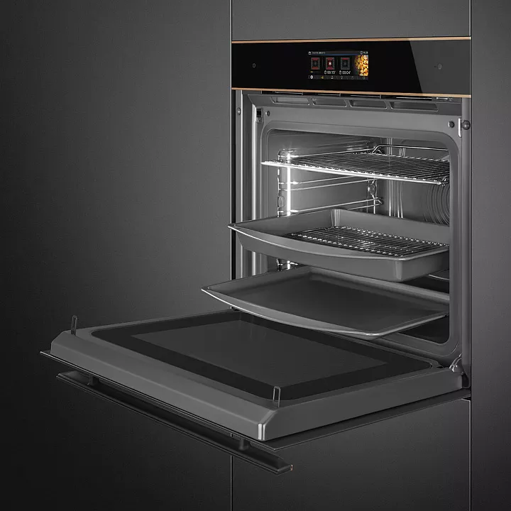 Электрический духовой шкаф с свч и паром Smeg SO6606WAPNR