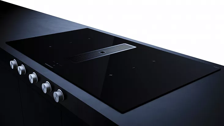Индукционная варочная панель с вытяжкой Kuppersbusch KMI 9850.1 SR-E Stainless Steel