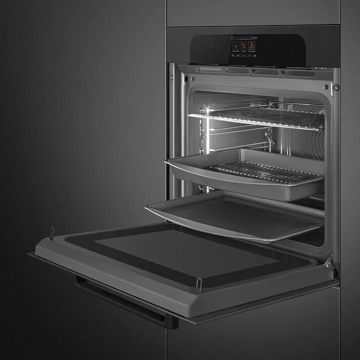 Электрический духовой шкаф с свч и паром SMEG SO6204APB